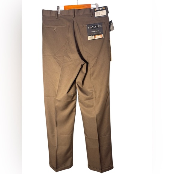 Savane Mens Pleated Front Birch 34Wx34L Expandable Comfort Wrinkle Free 10729716 - Picture 11 of 17